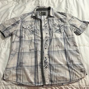 Men’s BKE Vintage Athletic Fit short sleeve button down shirt